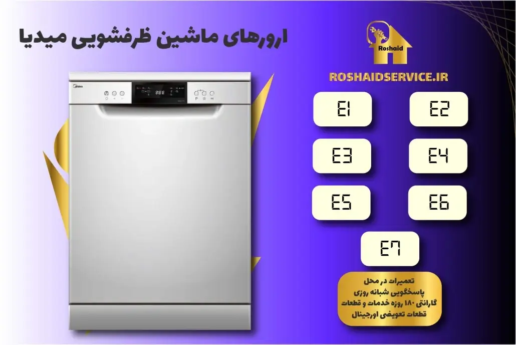 ارورهای ماشین ظرفشویی مدیا
