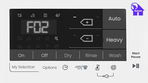 ارور F02 لباسشویی هایسنس